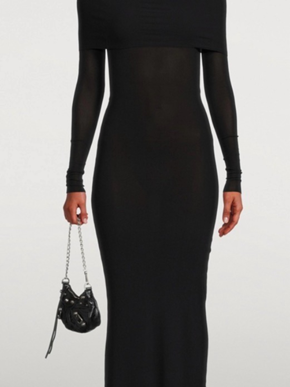Balenciaga Hooded / Draped Ribbed Maxi Dress Black – Size S – Retail $3,000+